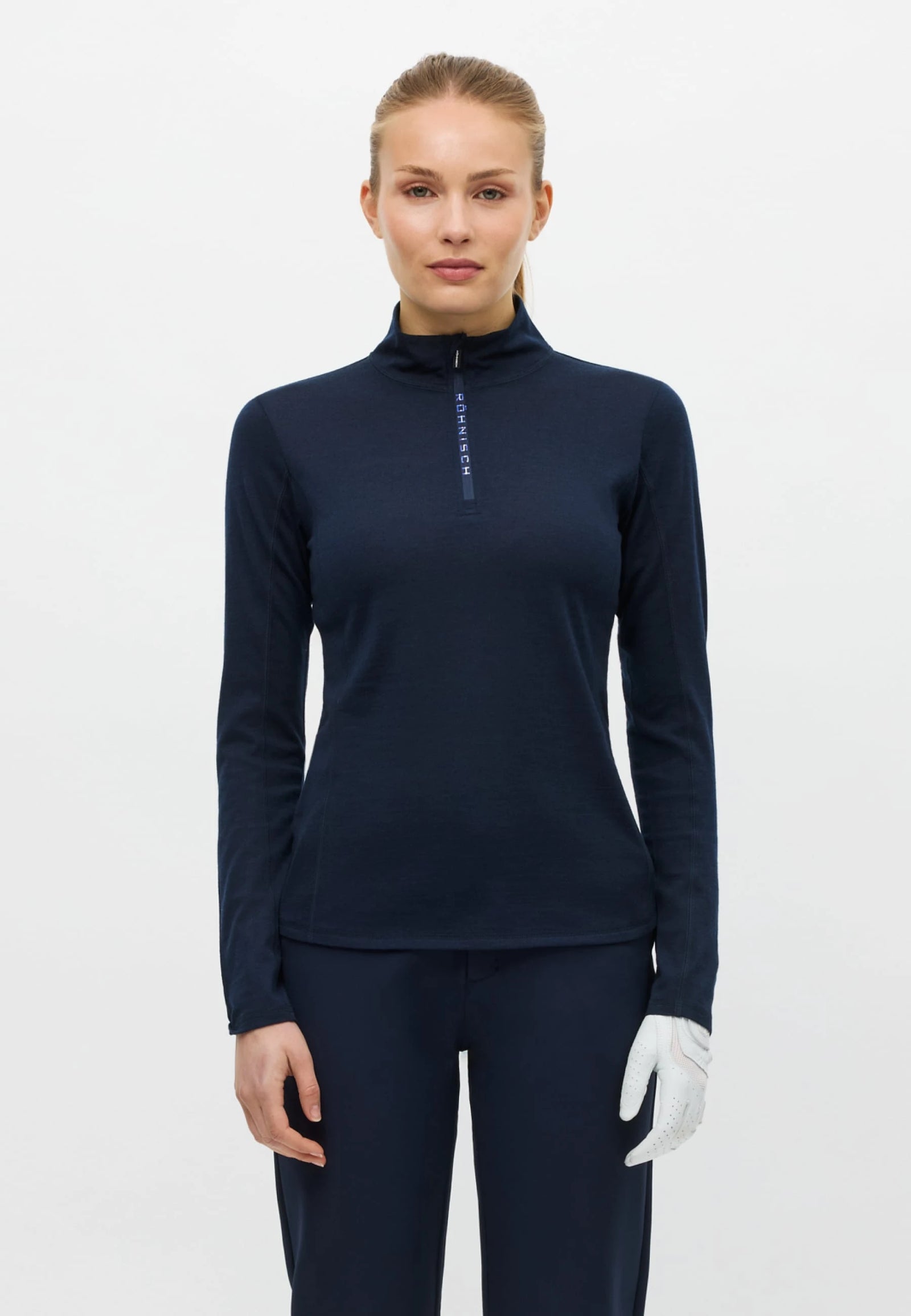 half zip top t-shirt manches longues long sleeves merino laine wool rohnisch golf