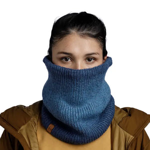 tour de cou neckwarmer polaire laine wool buff marin denim