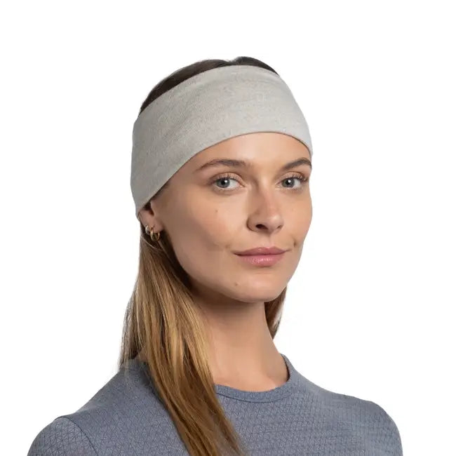 bandeau headband merino merinos wool laine buff wide solid cloud