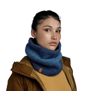tour de cou neckwarmer polaire laine wool buff marin denim