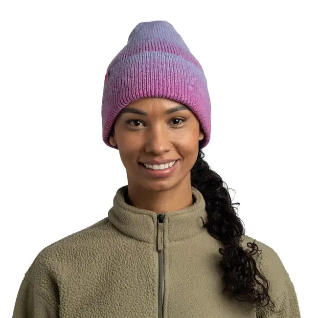 bonnet beanie hat buff laine wool marin orchid
