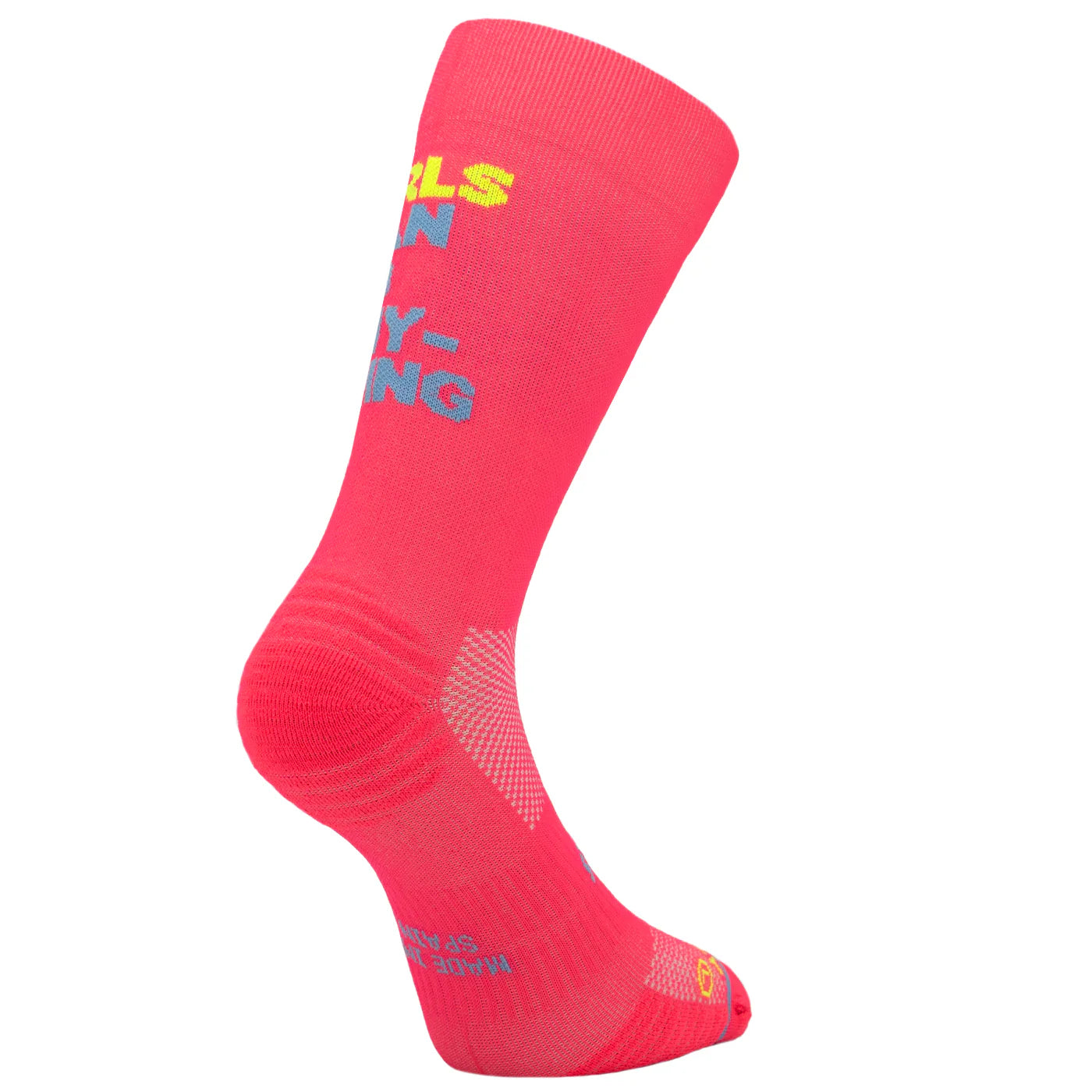 chaussettes socks running run course girls can do anything Sporcks rose fluo neon fuchsia