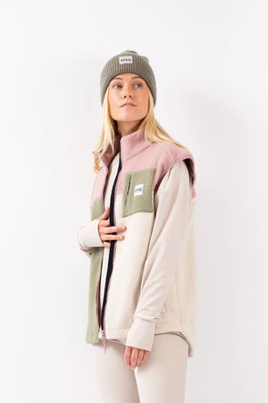 Lumberjackie Sherpa Vest Faded Blocks eivy sans manches veste polaire