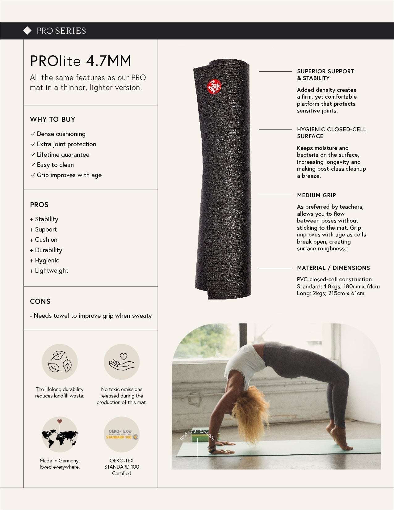 tapis yoga mat manduka peat vert pro lite
