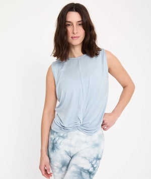 débardeur top twisted yoga searcher bleu ciel