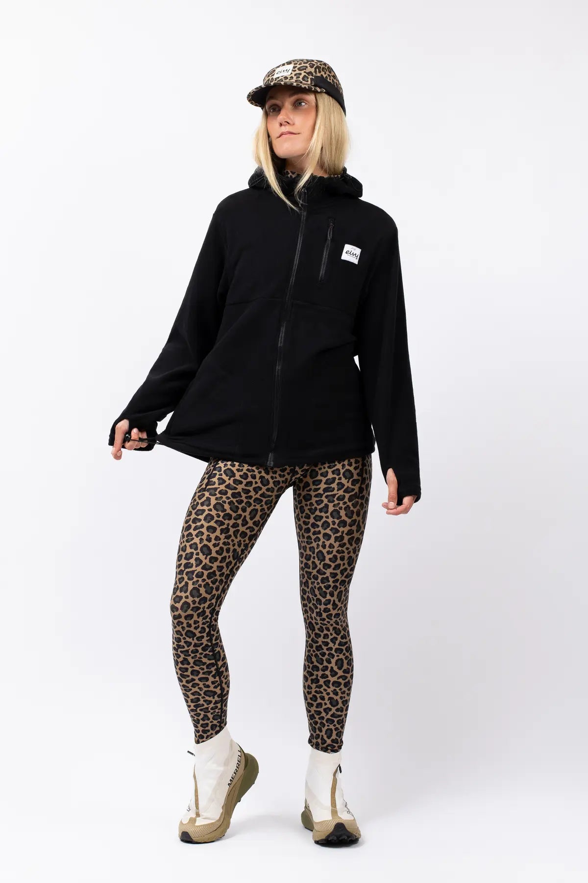 veste tech light zip hood polaire polar black noir Eivy