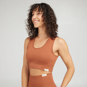 brassiere no publik caramel marron yoga pilates