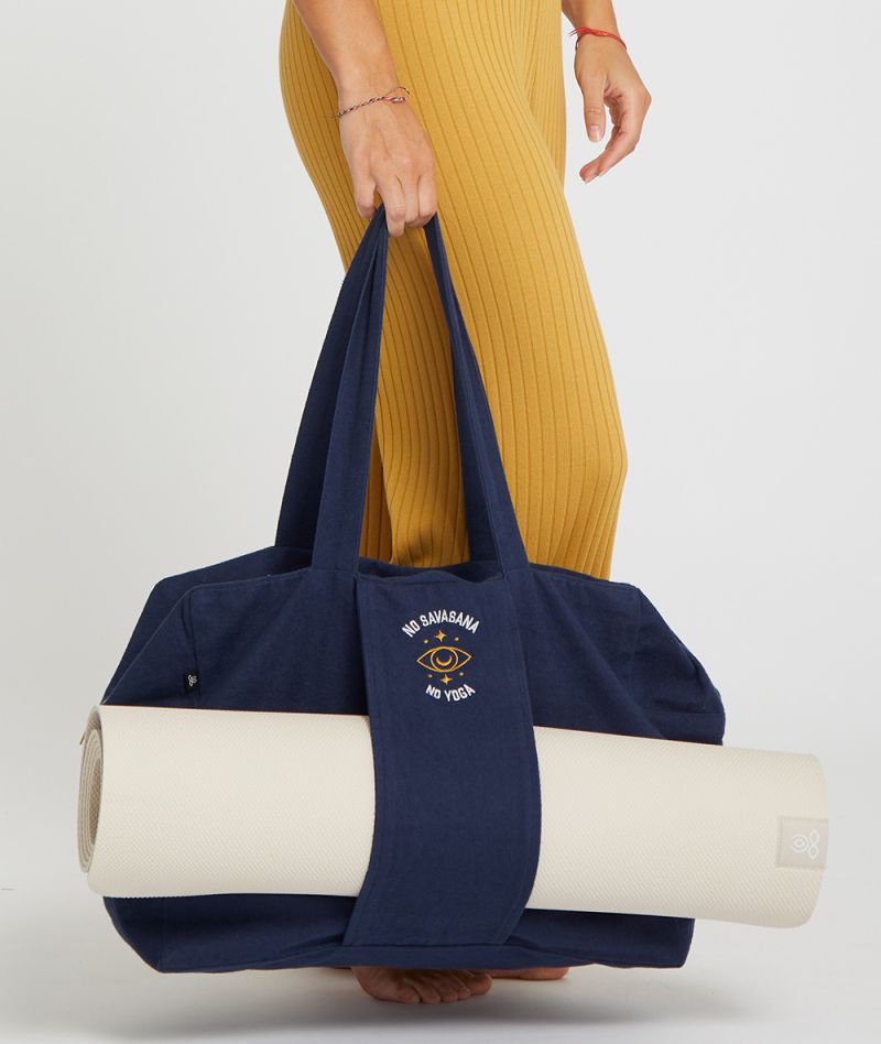 sac tapis yoga marga yoga searcher coton biologique bleu marine