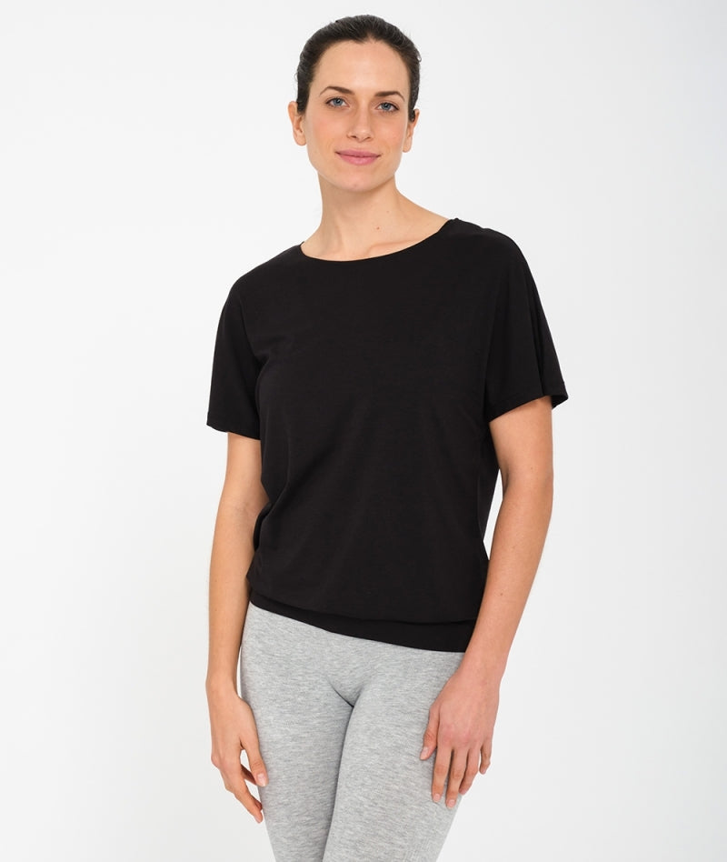 t-shirt lyocell mede yoga searcher noir