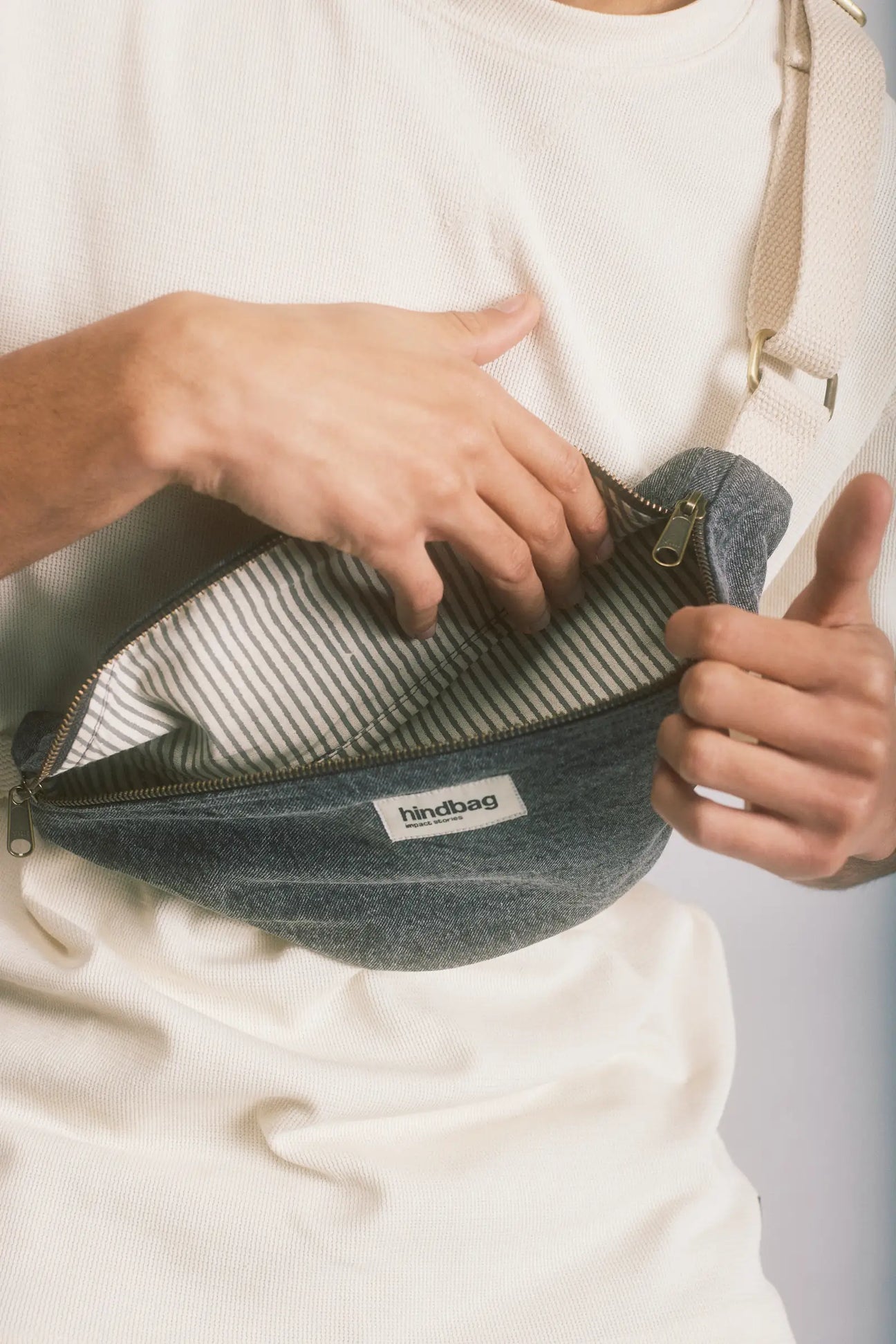 denim gris Hindbag banane olivia