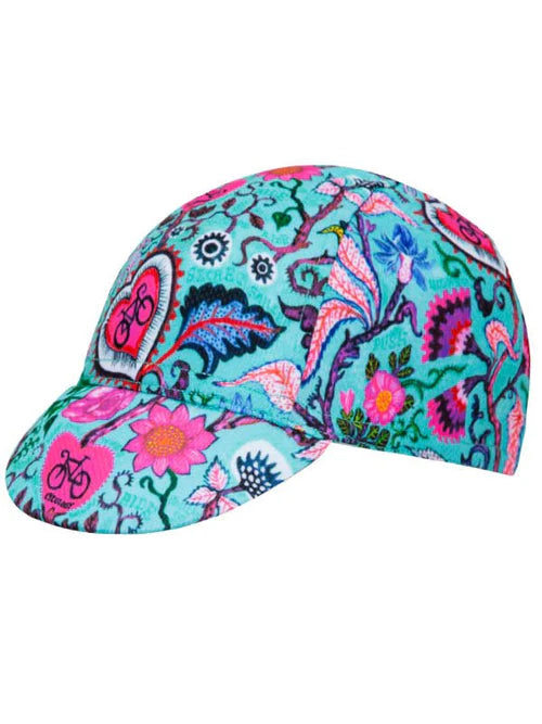 casquette velo cycling cyclisme cycology galette hat cap secret garden aqua