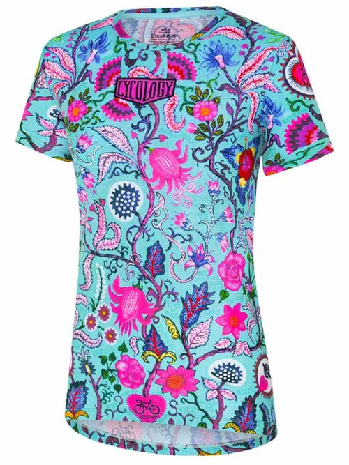 t-shirt running cycling velo cyclisme cycology secret garden aqua
