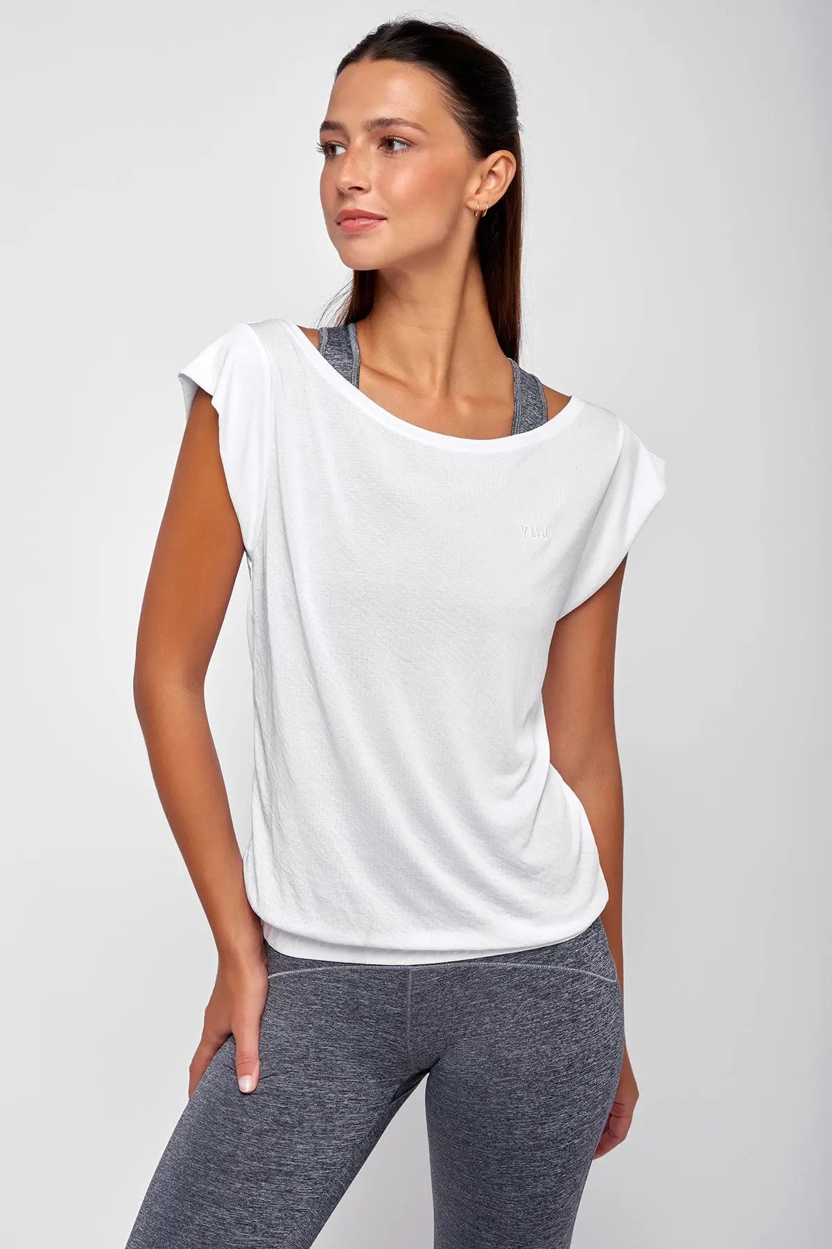 T-shirt de yoga blanc SOFTEE