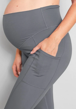 Legging de maternité et post natal gris doux