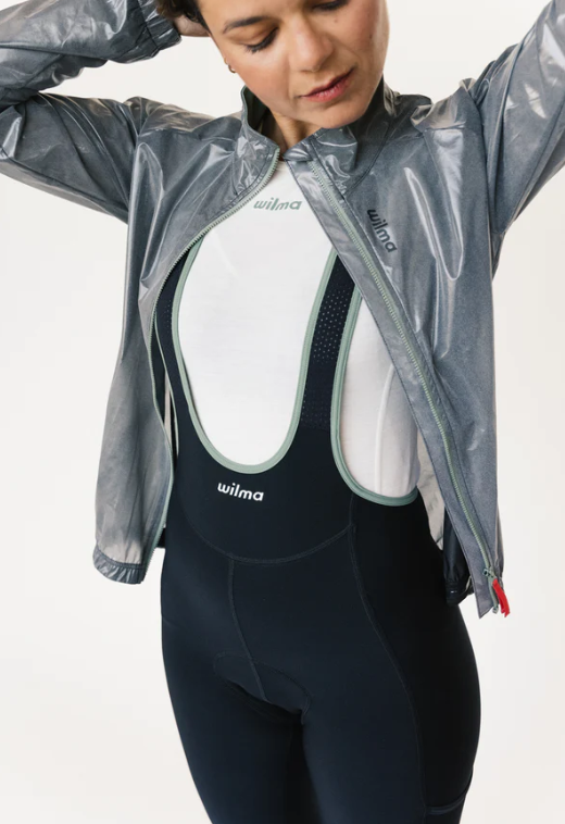 Veste de vélo femme argentée reflective